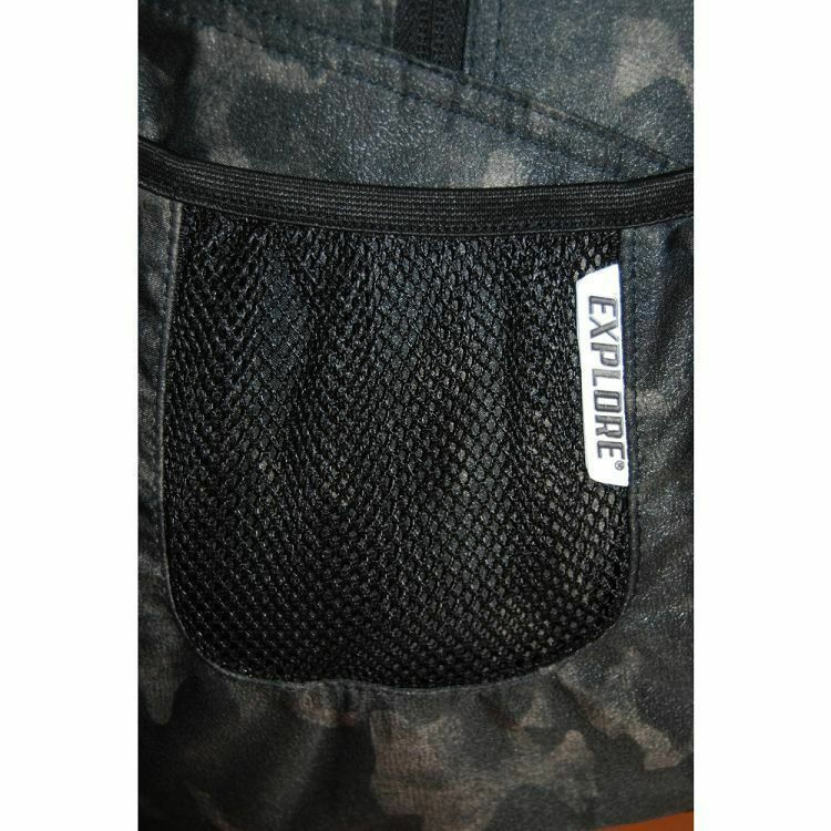 Mochila escolar Explore Camouflage para secundaria y bachillerato, gris, con bolsillo para botella de agua.